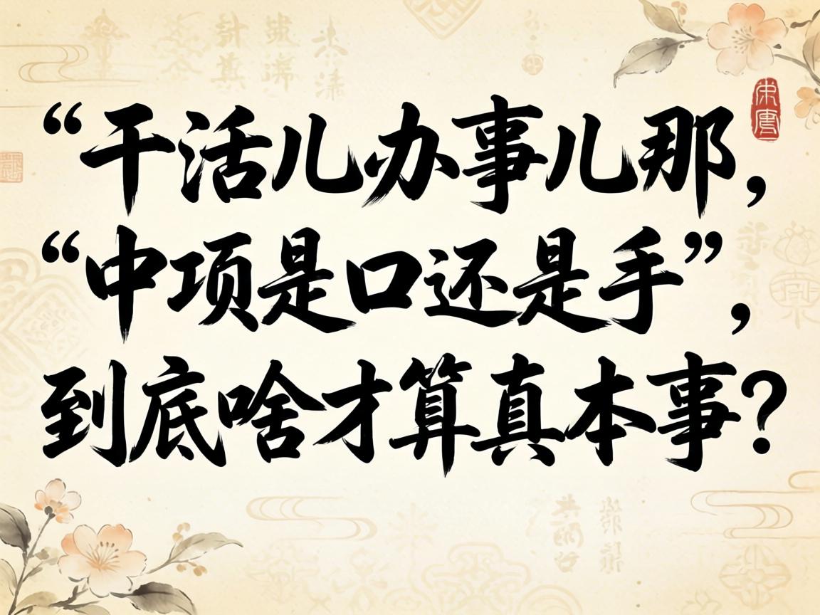 干活儿办事儿，那“中项是口还是手”，到底啥才算真本事？